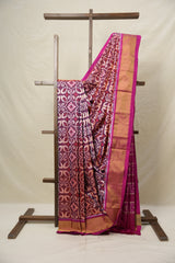 Purple Pink Pochampalli Silk Ikat Saree - SRPPPSIS275