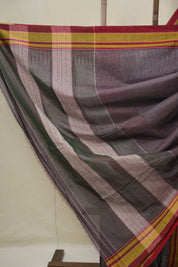 Black White Mixed Cotton Ilkal Saree - SRBWMCIS934
