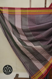 Black White Mixed Cotton Ilkal Saree - SRBWMCIS934