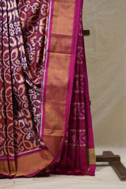 Purple Pink Pochampalli Silk Ikat Saree - SRPPPSIS275