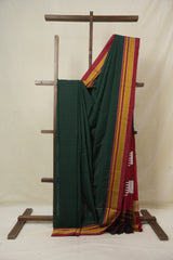 Green Mixed Cotton Ilkal Saree - SRGMCIS933