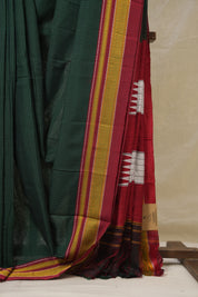 Green Mixed Cotton Ilkal Saree - SRGMCIS933