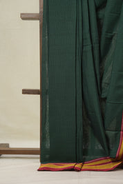 Green Mixed Cotton Ilkal Saree - SRGMCIS933