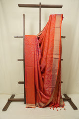 Dual Tone Peach Soft Silk Saree - SRDTPSSS466