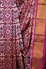 Purple Pink Pochampalli Silk Ikat Saree - SRPPPSIS275