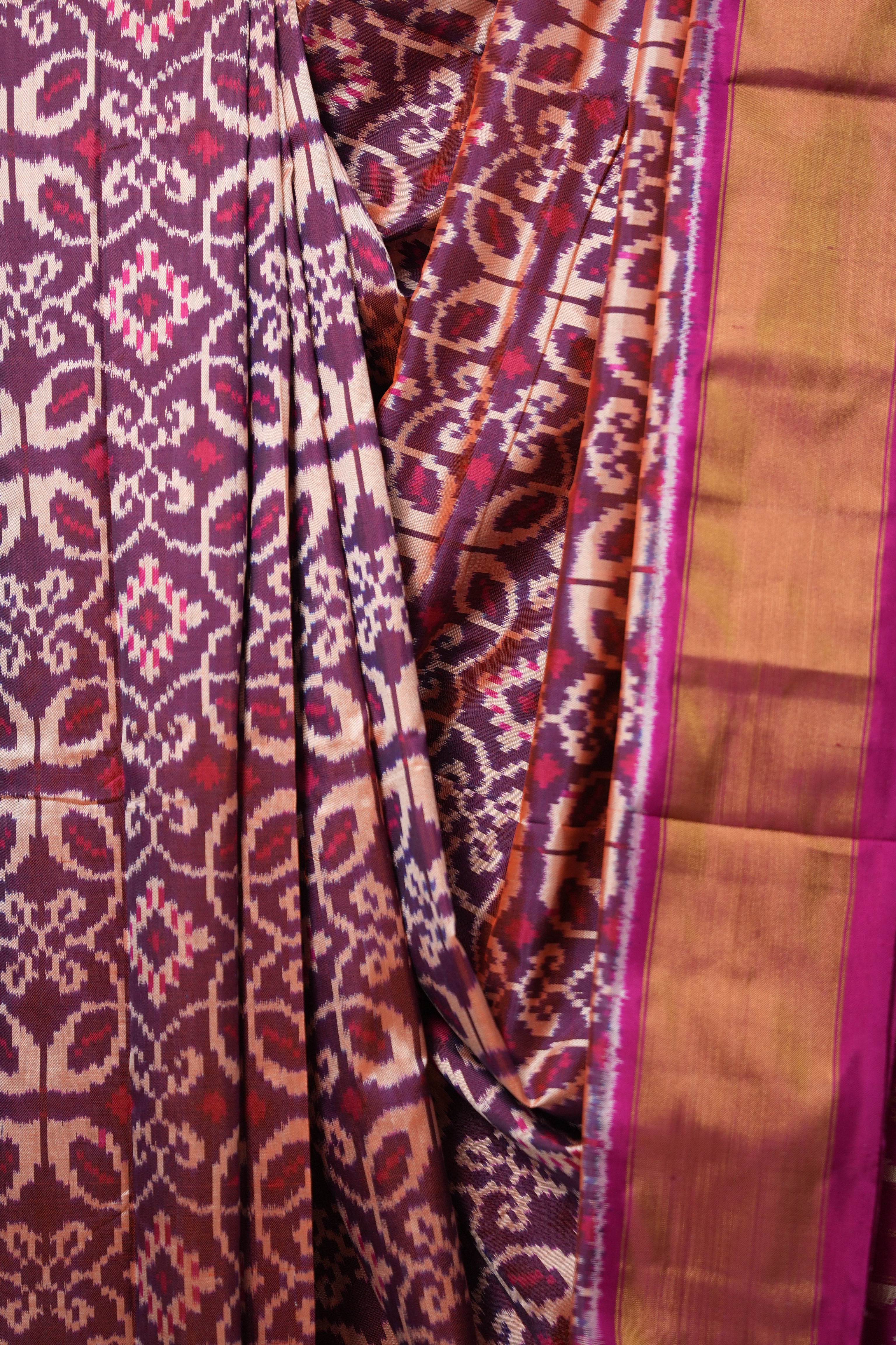 Purple Pink Pochampalli Silk Ikat Saree - SRPPPSIS275