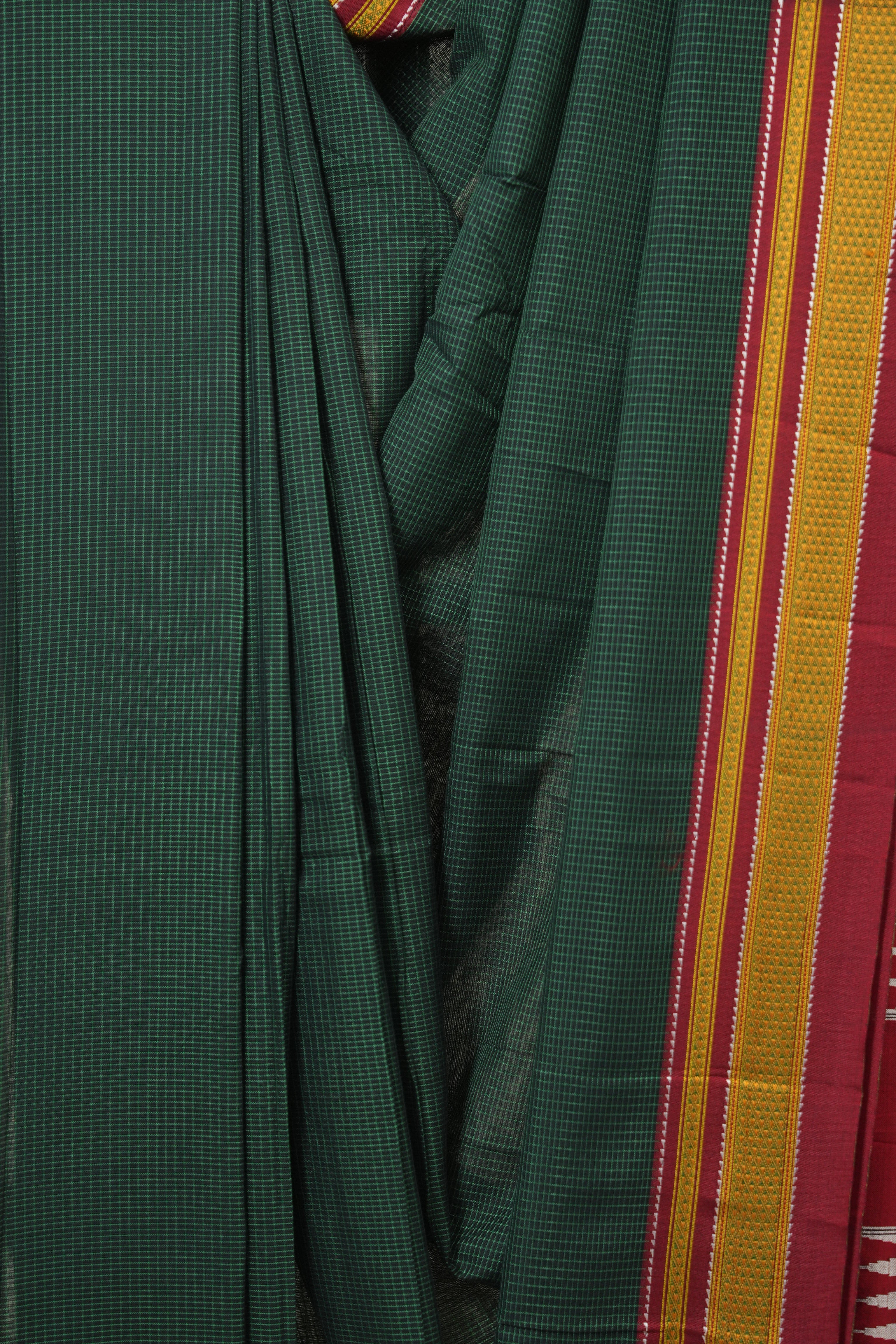 Green Mixed Cotton Ilkal Saree - SRGMCIS933