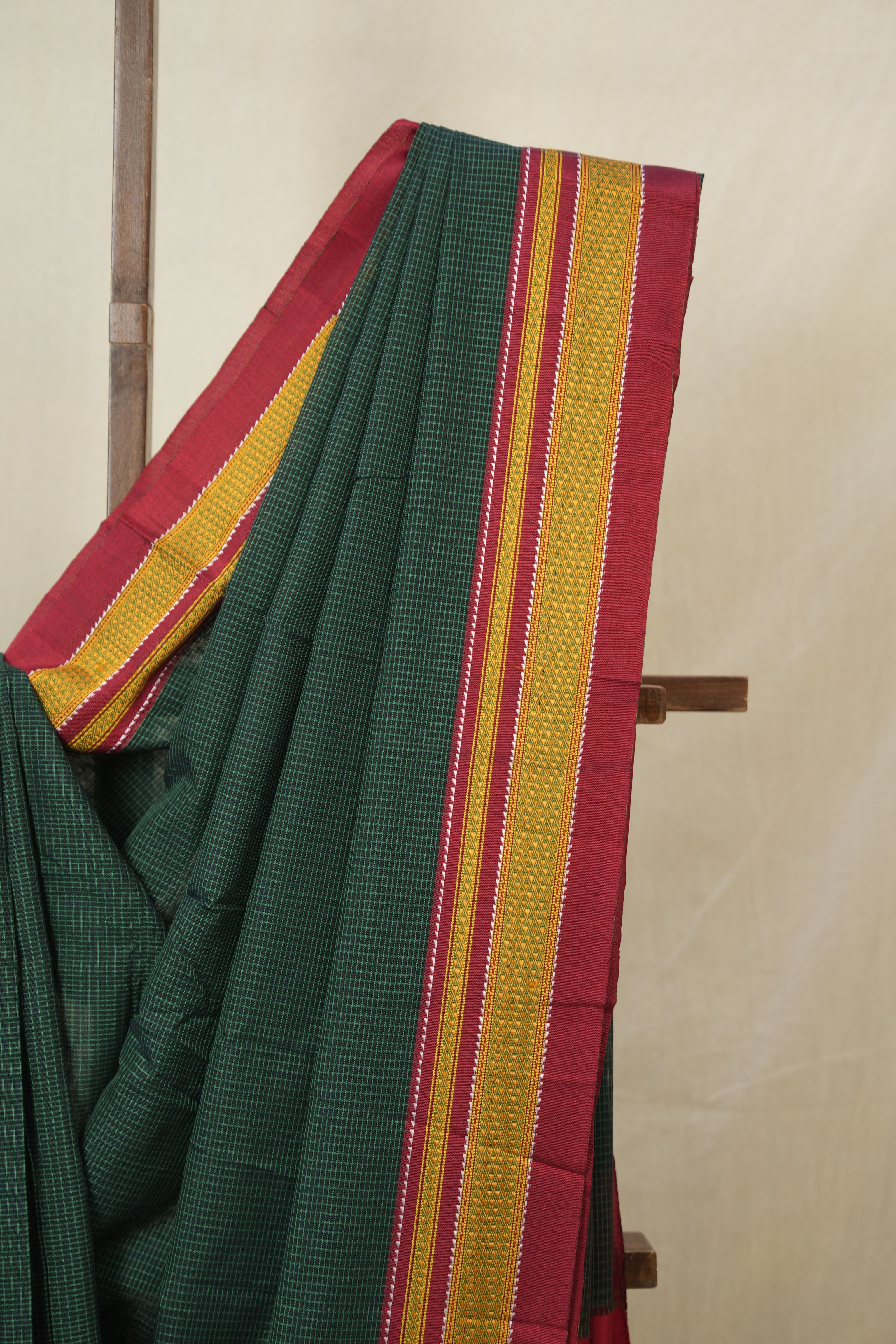 Green Mixed Cotton Ilkal Saree - SRGMCIS933