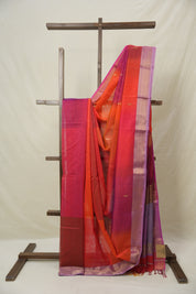 Red Pink Maheshwari Saree - SRRPMS1045