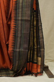 Orange raw Silk Saree - SRORSS1006