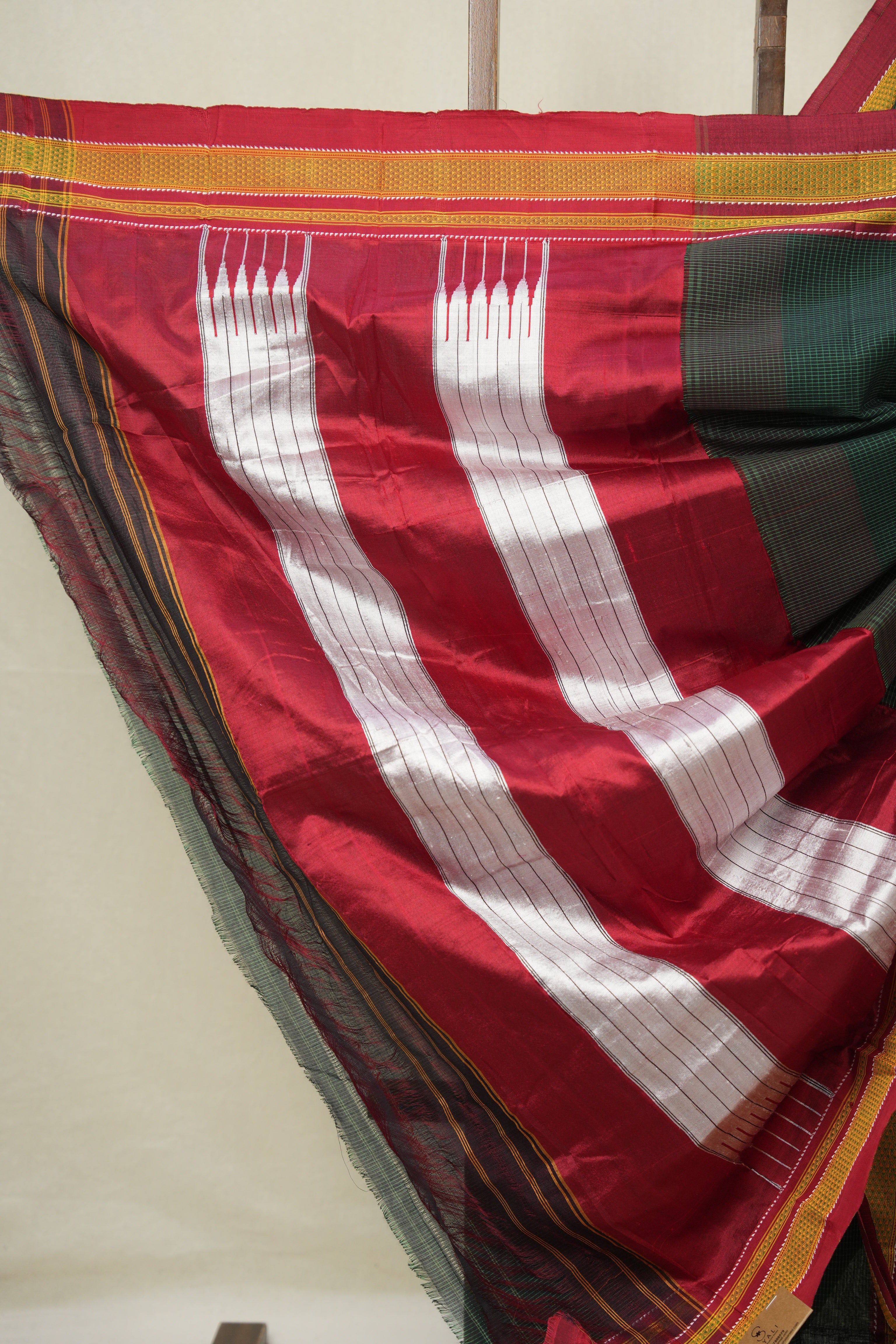 Green Mixed Cotton Ilkal Saree - SRGMCIS933