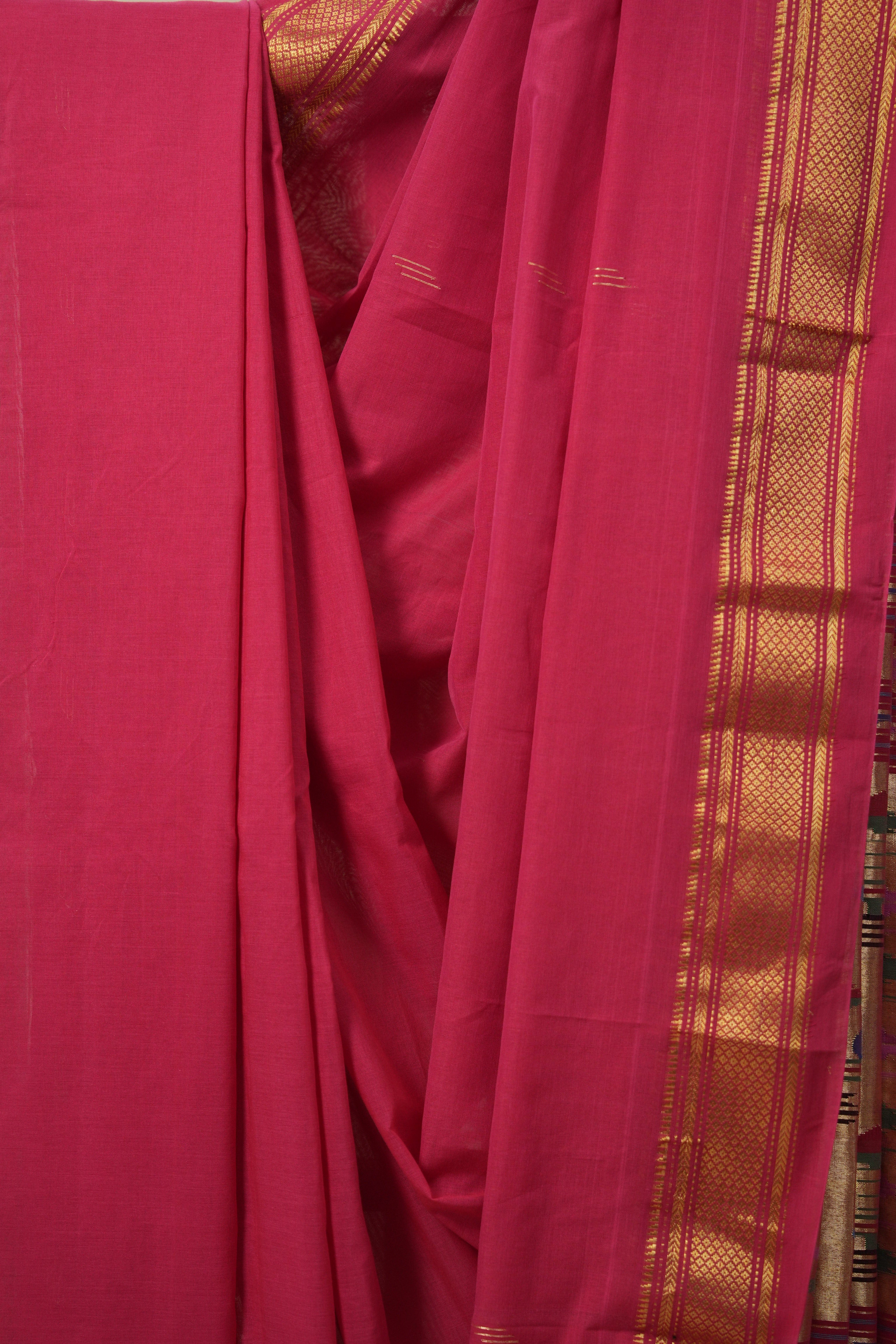 Rani Pink Cotton Paithani Saree - SRRPCPS636