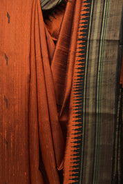 Orange raw Silk Saree - SRORSS1006