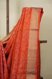 Dual Tone Peach Soft Silk Saree - SRDTPSSS466