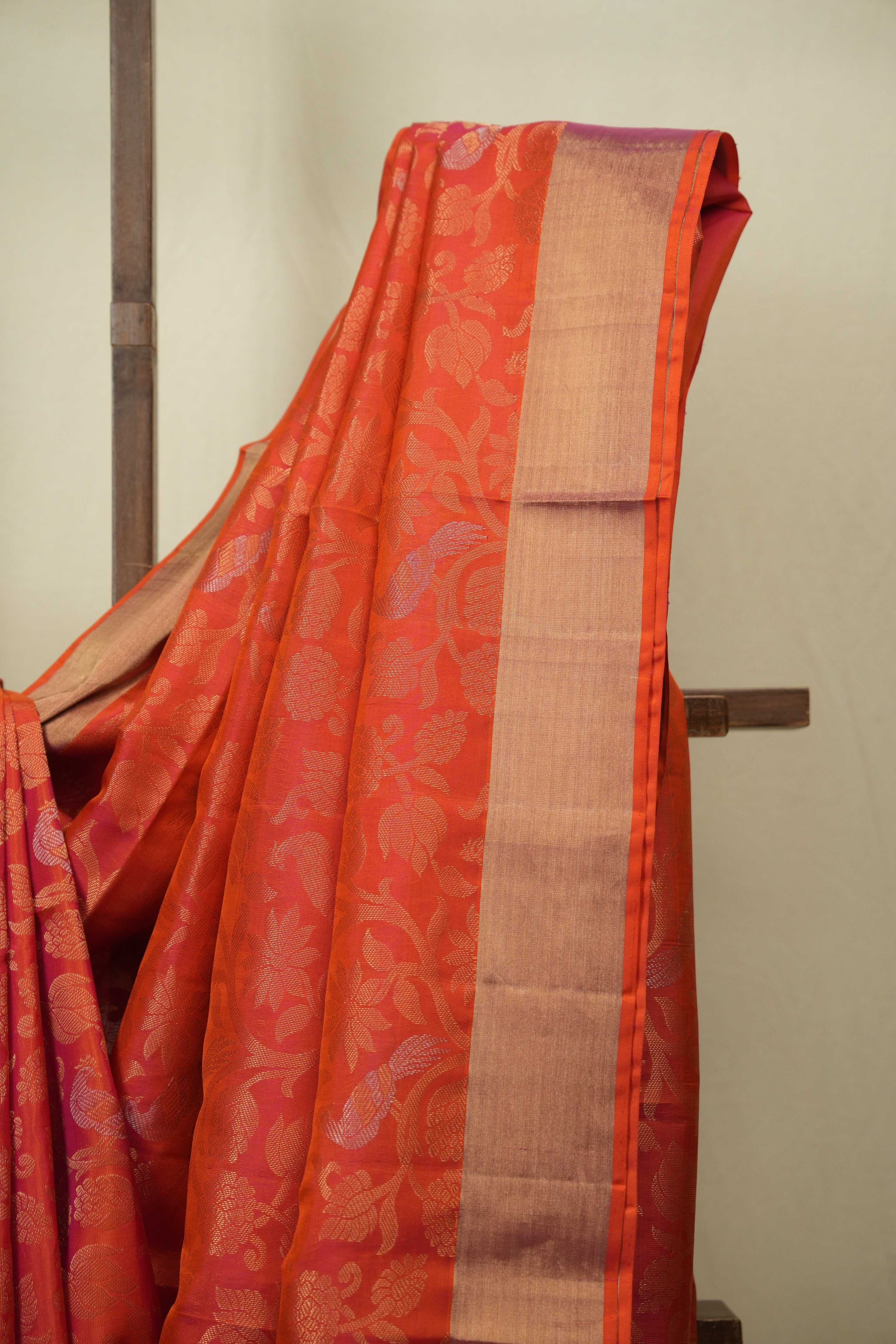 Dual Tone Peach Soft Silk Saree - SRDTPSSS466