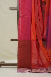 Red Pink Maheshwari Saree - SRRPMS1045