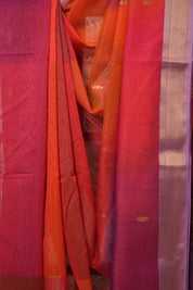 Red Pink Maheshwari Saree - SRRPMS1045