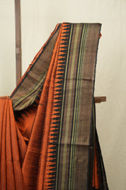 Orange raw Silk Saree - SRORSS1006