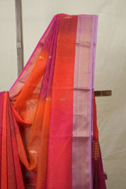 Red Pink Maheshwari Saree - SRRPMS1045