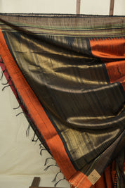 Orange raw Silk Saree - SRORSS1006