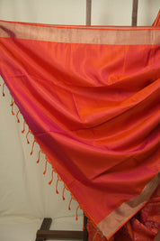 Dual Tone Peach Soft Silk Saree - SRDTPSSS466