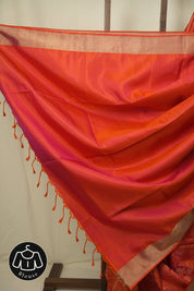 Dual Tone Peach Soft Silk Saree - SRDTPSSS466