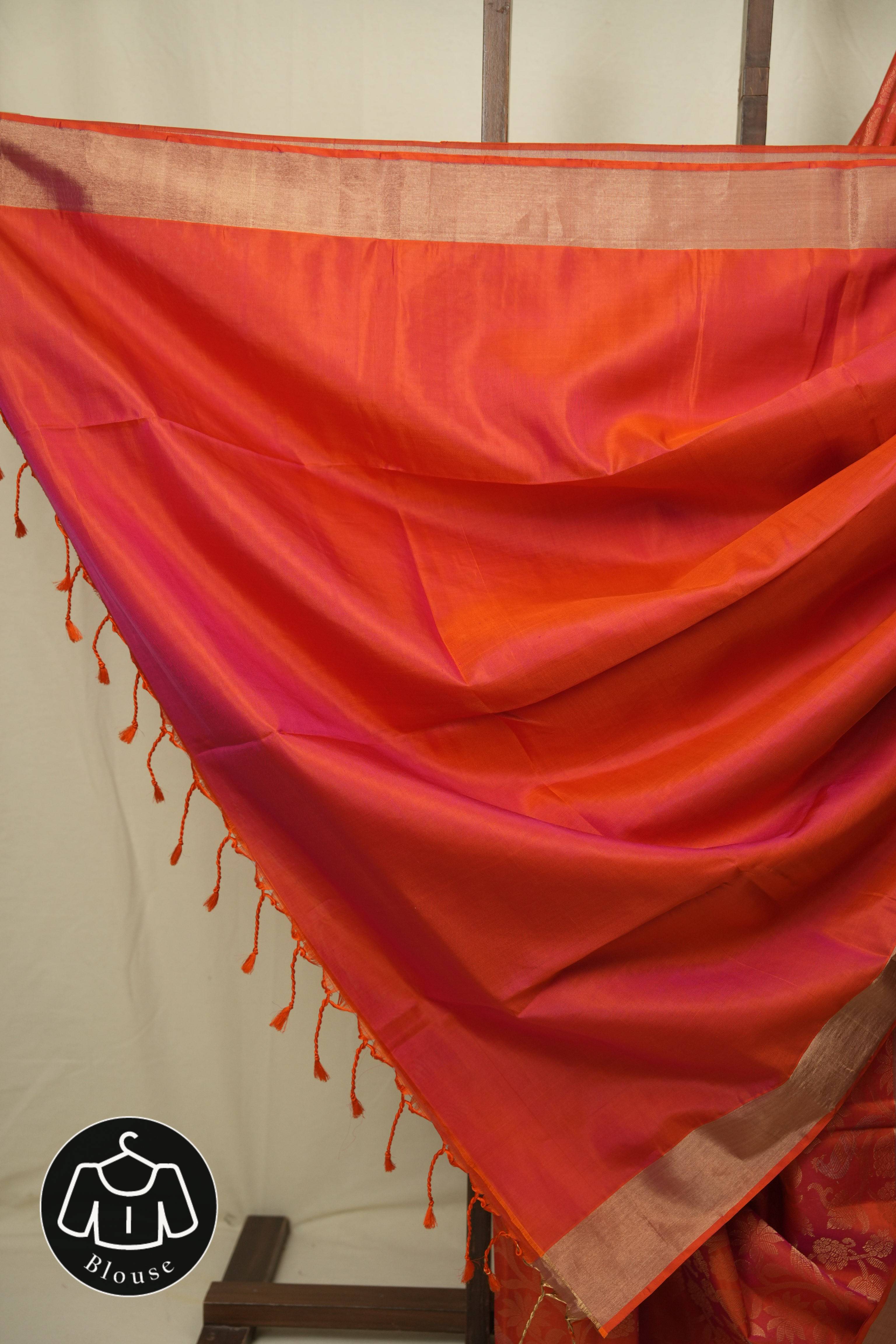 Dual Tone Peach Soft Silk Saree - SRDTPSSS466