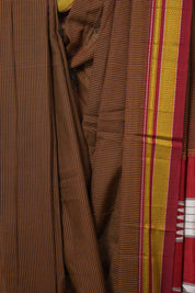 Orange Black Mixed Cotton Ilkal Saree - SROBMCIS932
