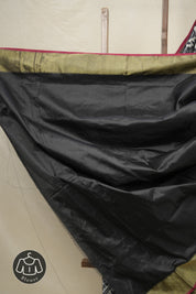 Silver Black Pochampalli Silk Ikat Saree - SRSBPSIS278