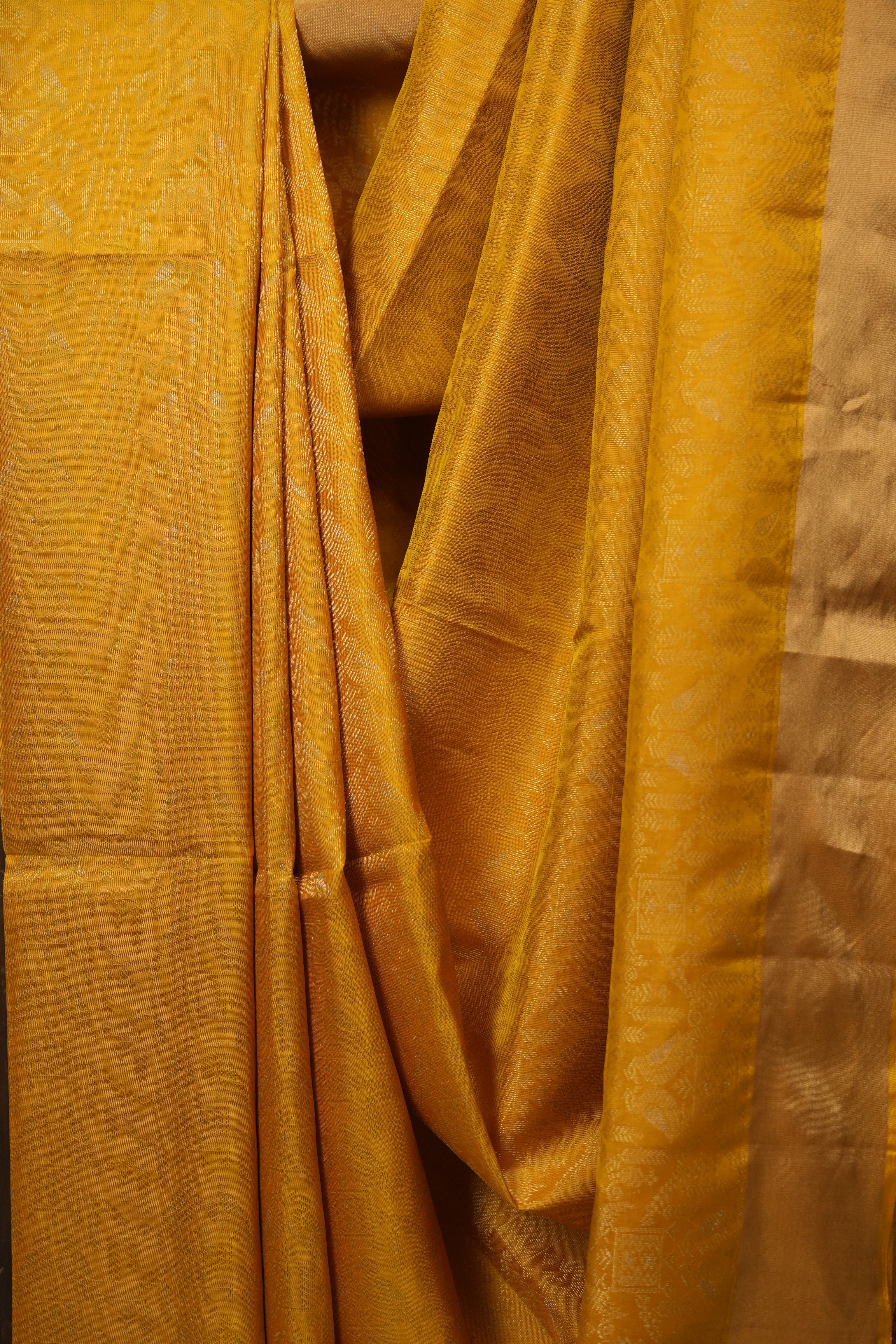 Mustard Yellow Soft Silk Saree - SRMYSSS467