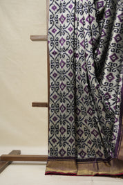 Purple Silver Pochampalli Silk Ikat Saree - SRPSPSIS277