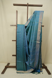 Peacock Blue Soft Silk Saree - SRPBSSS468