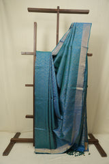 Peacock Blue Soft Silk Saree - SRPBSSS468