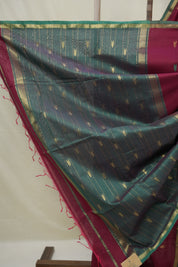 Maroon Maheshwari Saree - SRMMS1046