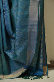 Peacock Blue Soft Silk Saree - SRPBSSS468