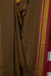 Orange Black Mixed Cotton Ilkal Saree - SROBMCIS929