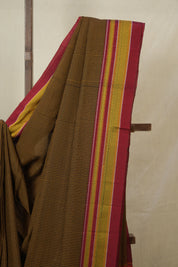 Orange Black Mixed Cotton Ilkal Saree - SROBMCIS929