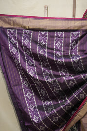 Purple Silver Pochampalli Silk Ikat Saree - SRPSPSIS277