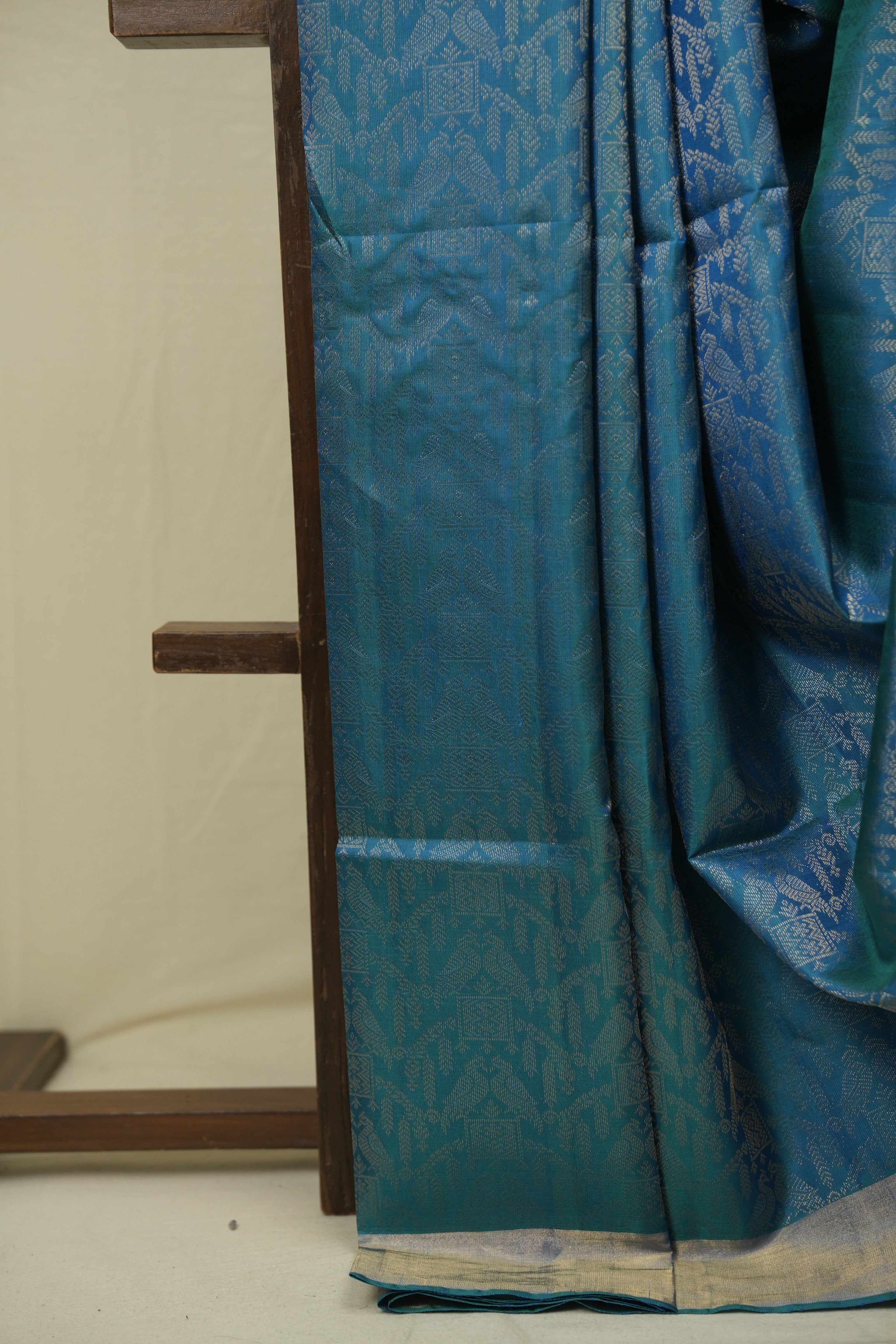Peacock Blue Soft Silk Saree - SRPBSSS468