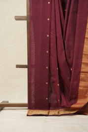 Maroon Cotton Paithani Saree - SRMCPS633