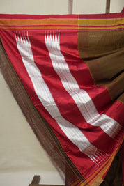 Orange Black Mixed Cotton Ilkal Saree - SROBMCIS929