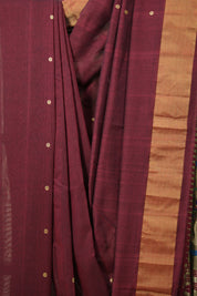 Maroon Cotton Paithani Saree - SRMCPS633