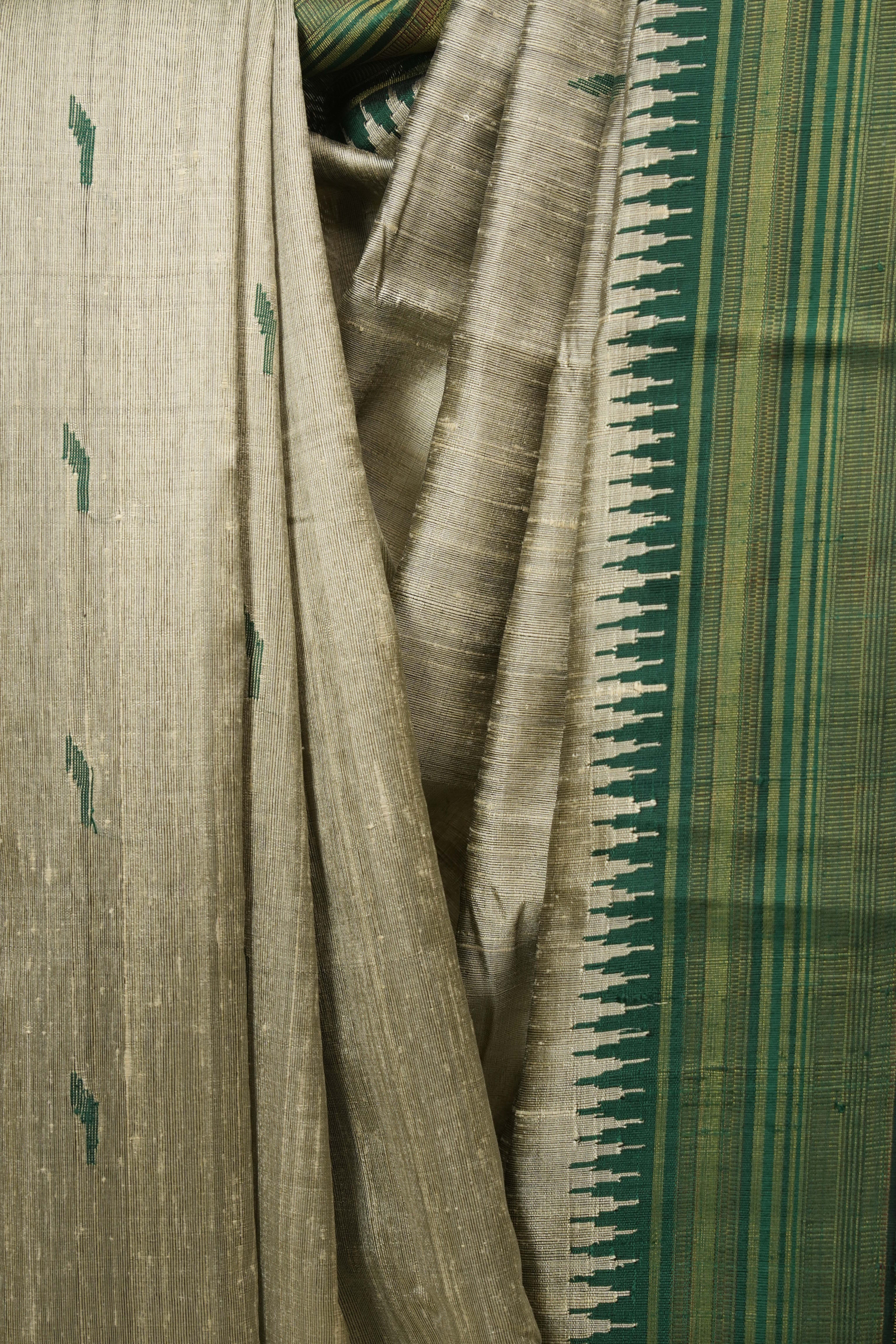 Grey Raw Silk Saree - SRGRSS1002
