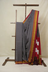 Black Mixed Cotton Ilkal Saree - SRBMCIS930