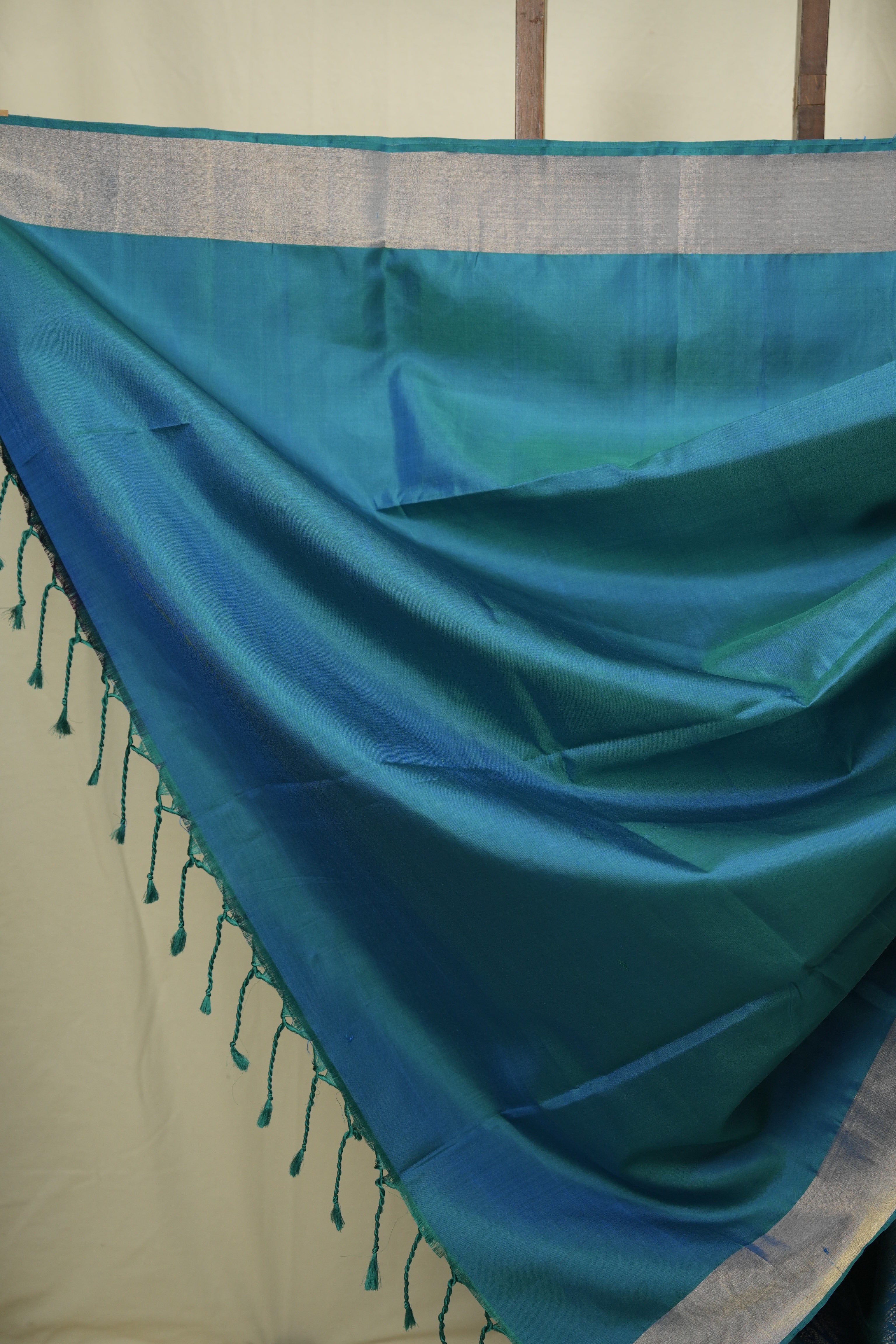 Peacock Blue Soft Silk Saree - SRPBSSS468