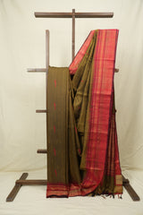 Mehendi Green Raw Silk Saree - SRMGRSS1003
