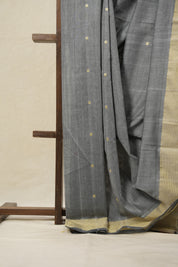 Grey Cotton Paithani Saree - SRGCPS632