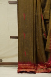 Mehendi Green Raw Silk Saree - SRMGRSS1003