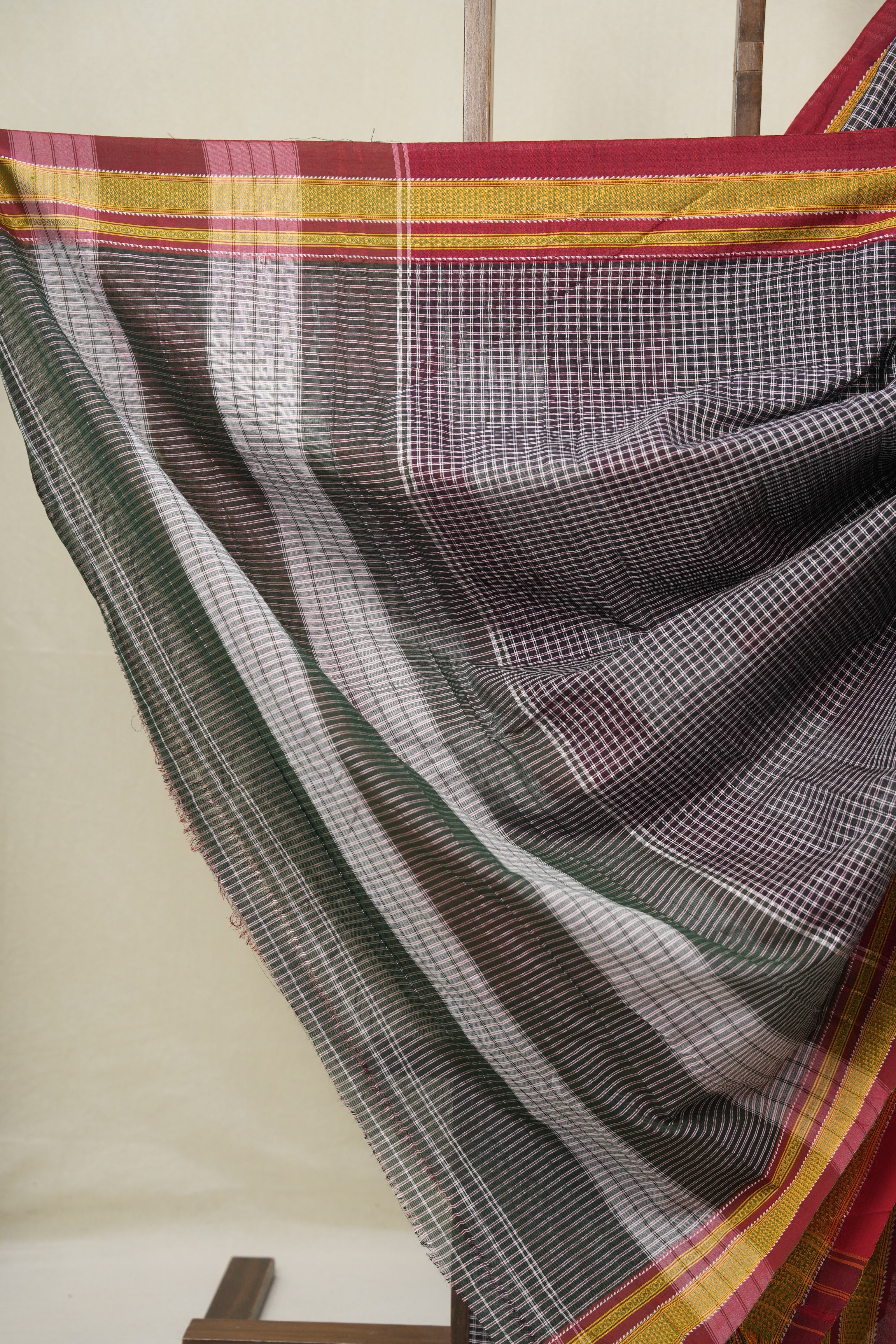 Black Mixed Cotton Ilkal Saree - SRBMCIS930