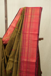 Mehendi Green Raw Silk Saree - SRMGRSS1003